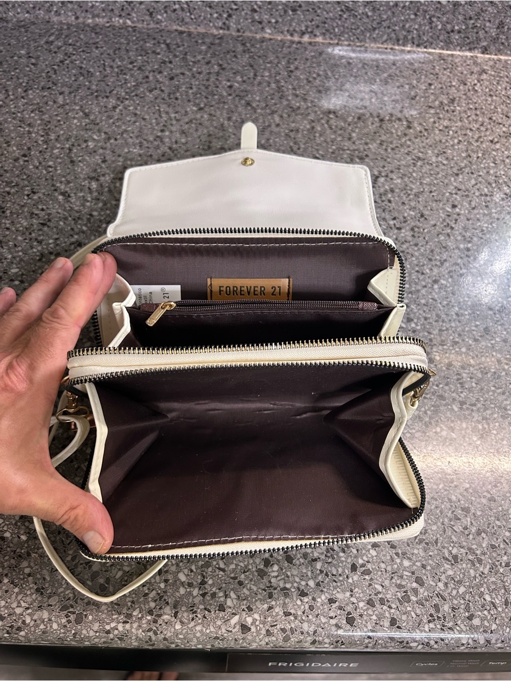 Forever 21 White Crossbody Bag with Gold Buckle - Picture 4 of 5